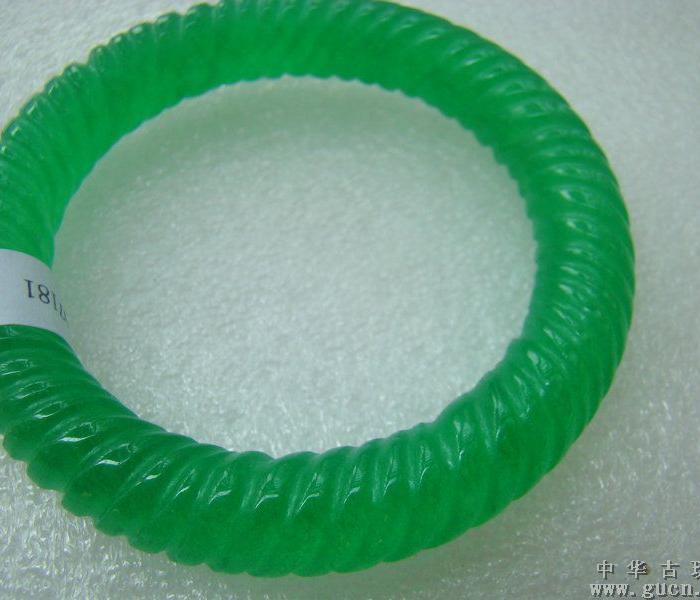 老缅甸翡翠高冰满绿手镯老款麻花手镯_老缅甸