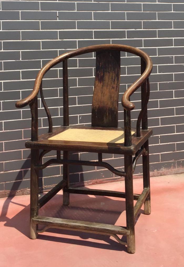 苏作清早期血榉木圈椅一对!_苏作清早期血榉木