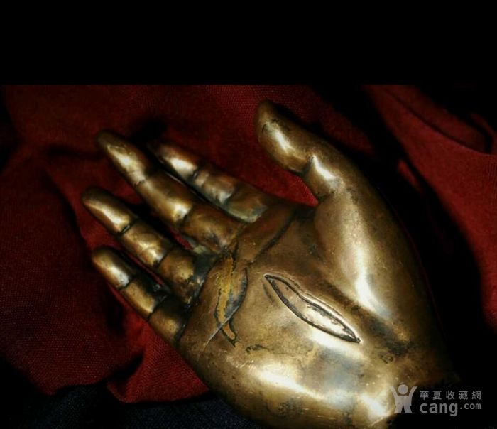 19世纪大尺寸铜质白度母佛手