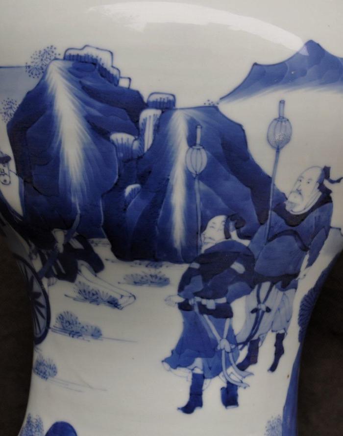 康熙青花丙吉问牛花觚!_康熙青花丙吉问牛花觚