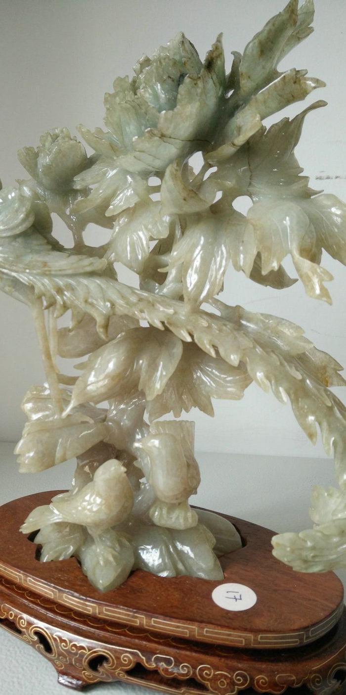 建国初期 轻工部美术社雕刻的凤穿牡丹整雕圆