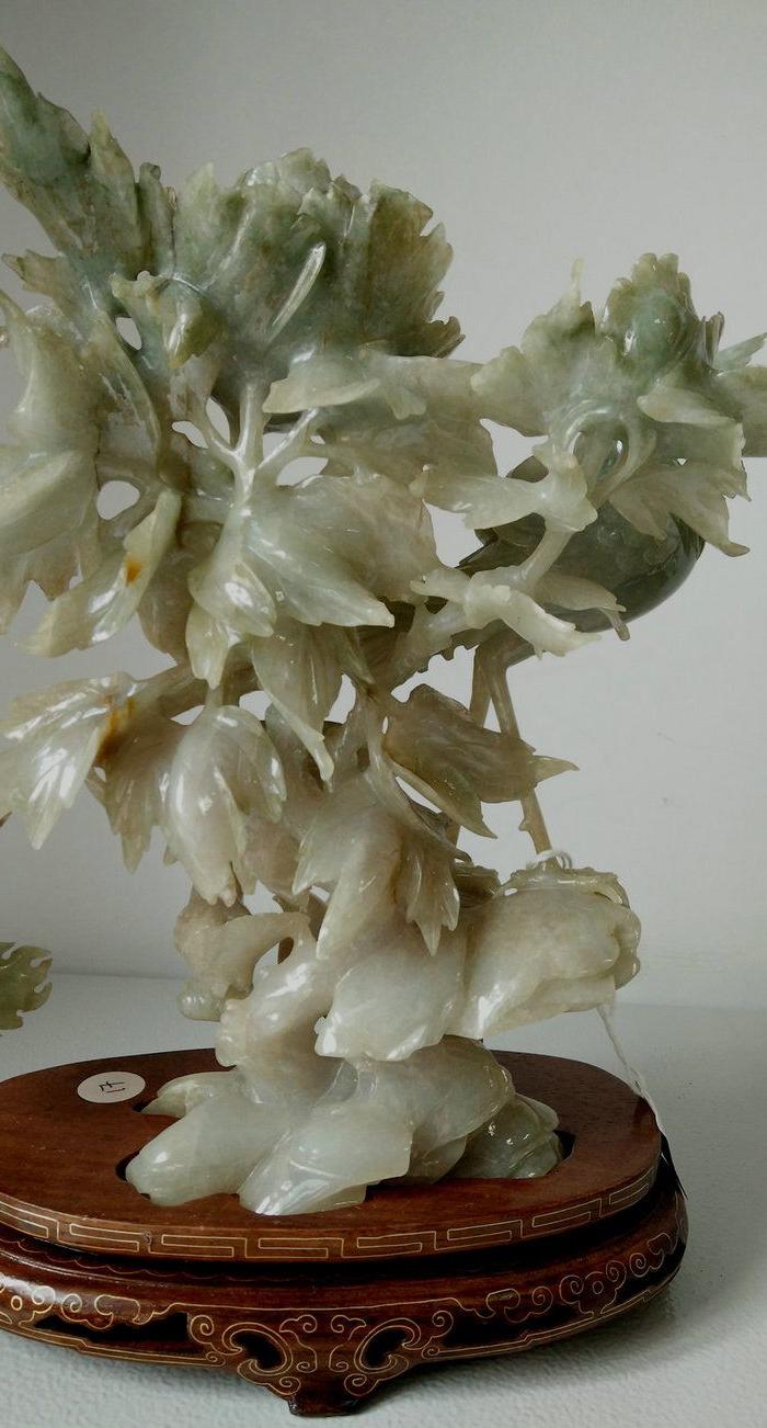 建国初期 轻工部美术社雕刻的凤穿牡丹整雕圆