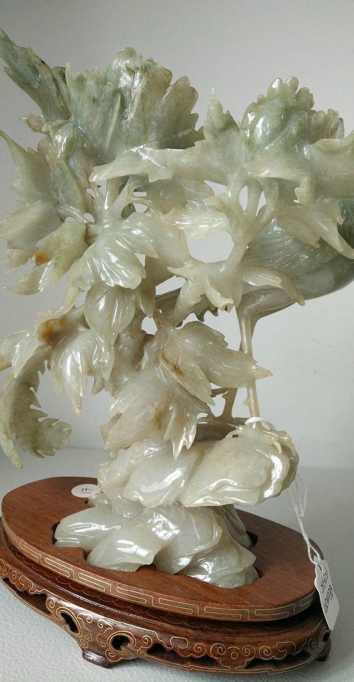 建国初期 轻工部美术社雕刻的凤穿牡丹整雕圆