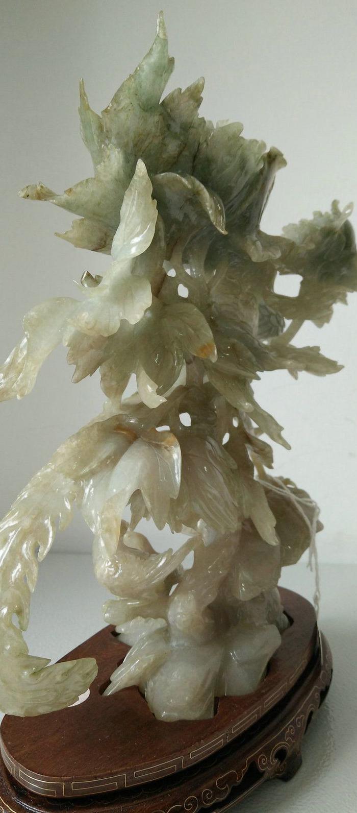 建国初期 轻工部美术社雕刻的凤穿牡丹整雕圆