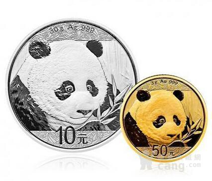 2018版熊猫金银纪念币套装3克金币 30克银币