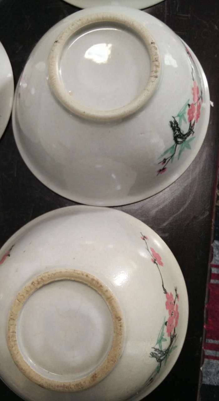 50 60年代醴陵点水梅花竹叶碗8只_50 60年代