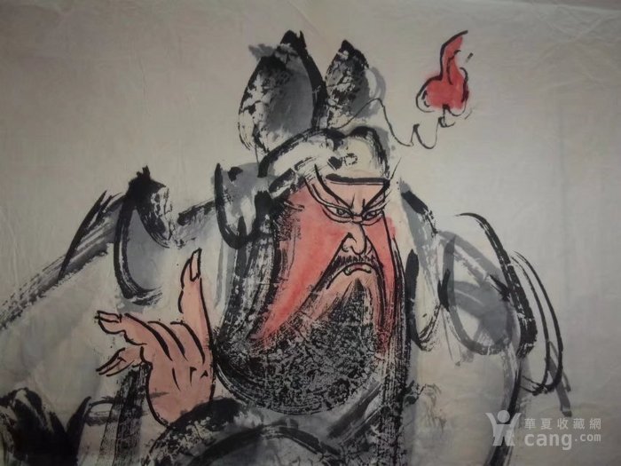 水墨写意画人物画国画文人画关公图,三尺中堂画,墨道山人画的精