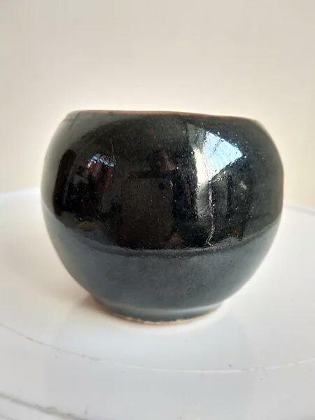 清朝老旧物件瓷乌金釉拔火罐中药拔罐瓷罐_清