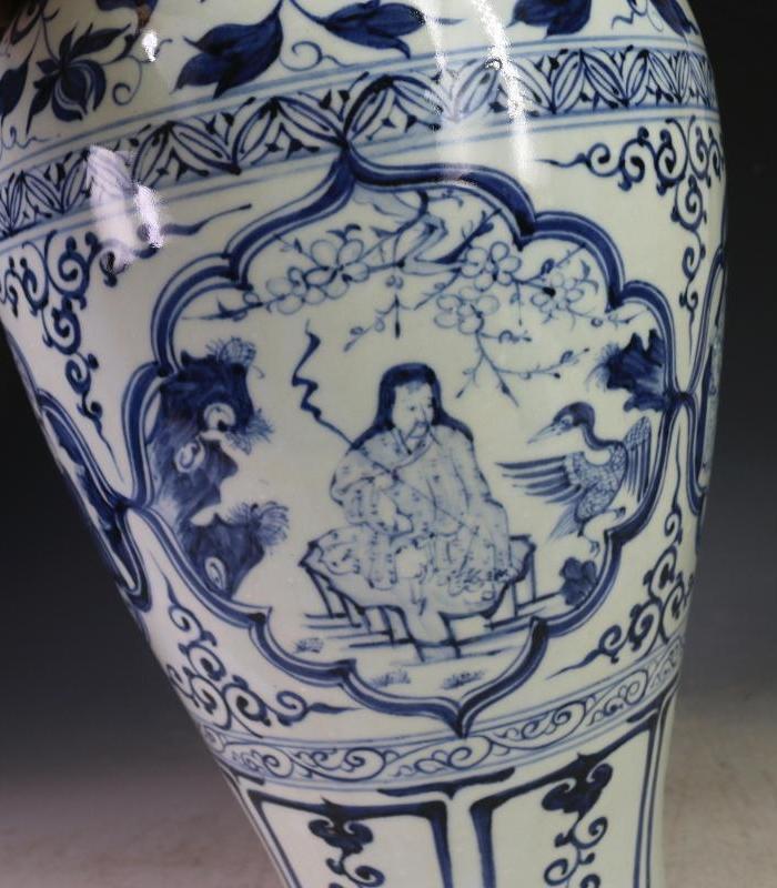 元青花四爱图纹梅瓶