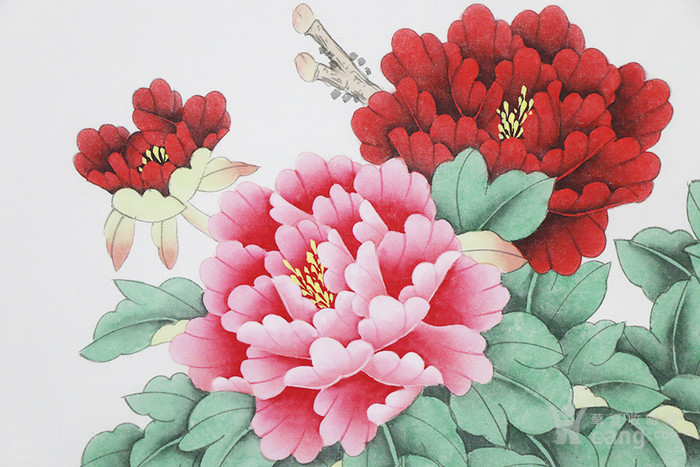 凌雪《花开富贵》国画富贵牡丹工笔画手绘真迹