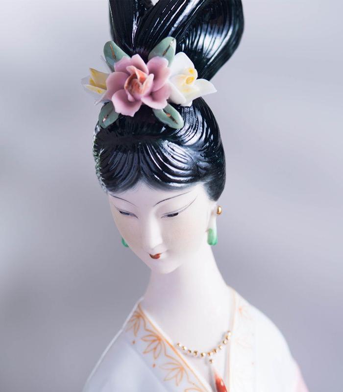精品唐朝仕女人物摆件中式美女陶瓷古典家居工
