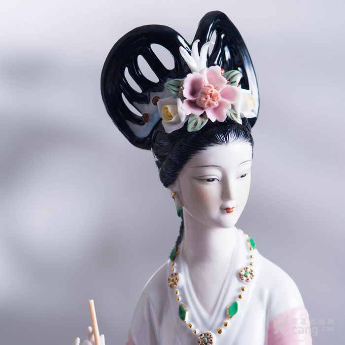 精品唐朝仕女人物摆件中式美女陶瓷古典家居工