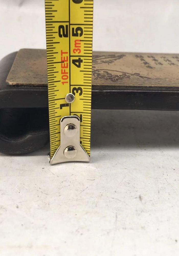 檀木镶铜墨床 疏影横斜水清浅,暗香浮动月黄昏