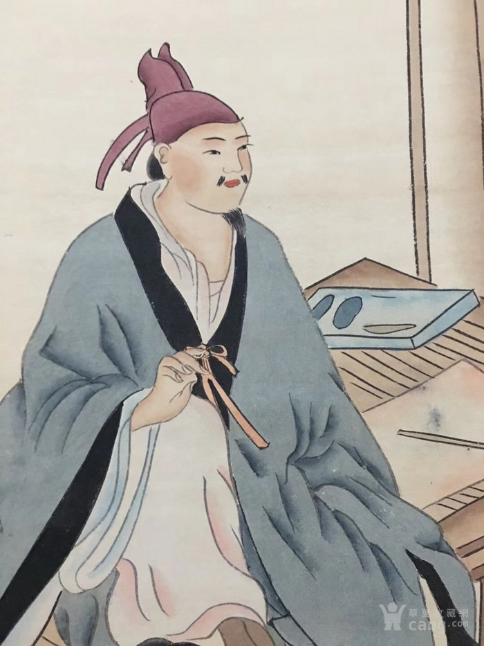 精湛画工 纯手绘 人物画 唐伯虎 四尺手绘作品
