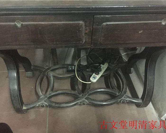古文堂老酸枝木脚踏金钱书桌_古文堂老酸枝木