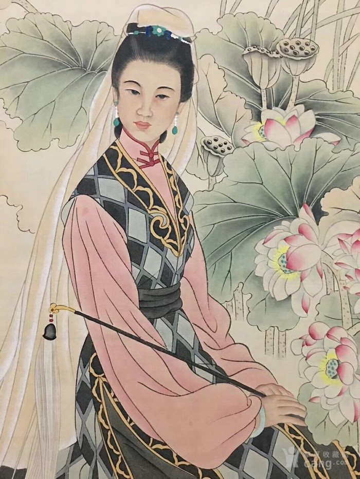 何家英 仕女图,精品四尺手绘作品,一物一图