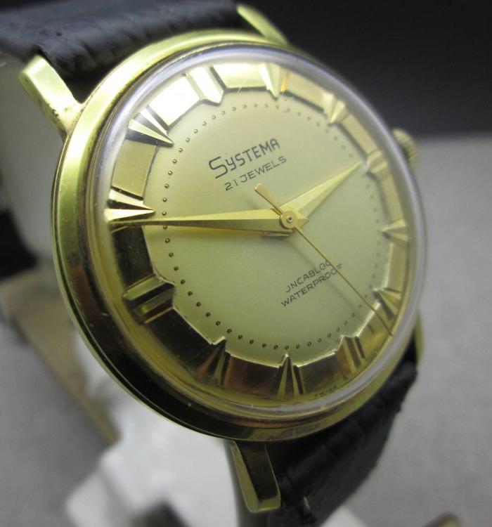 古董苍蝇刻度瑞士西斯特玛手卷男士腕表