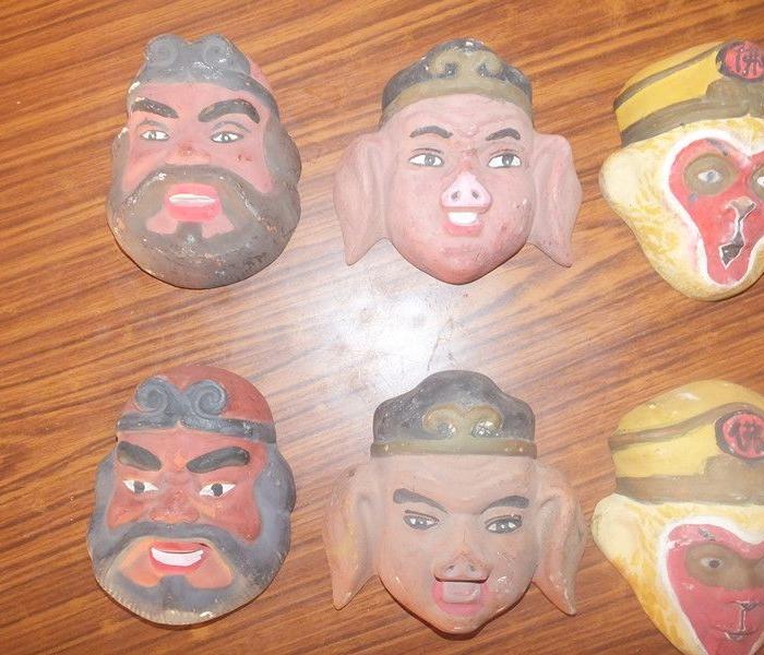 陶制西游记人物头像两组_陶制西游记人物头像