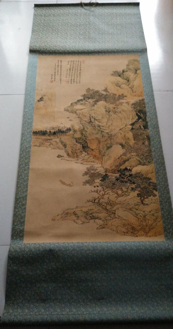 乡下收的一副名人山水古诗风景娟画_乡下收的