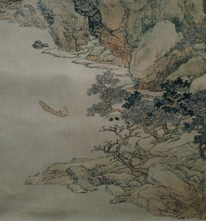 乡下收的一副名人山水古诗风景娟画_乡下收的