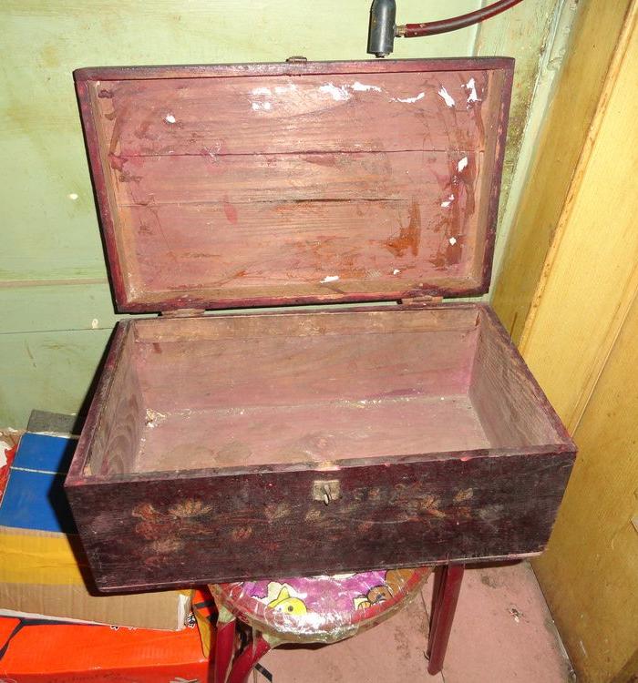 明末传世 山东楸木嫁妆箱 . 漆器箱 。_明末传世