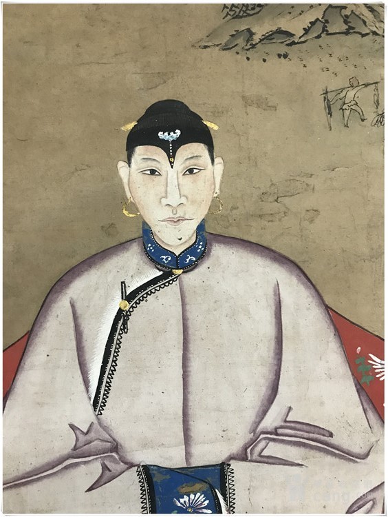 清代老字画 古代祖宗人物画像 民俗物品 g 101