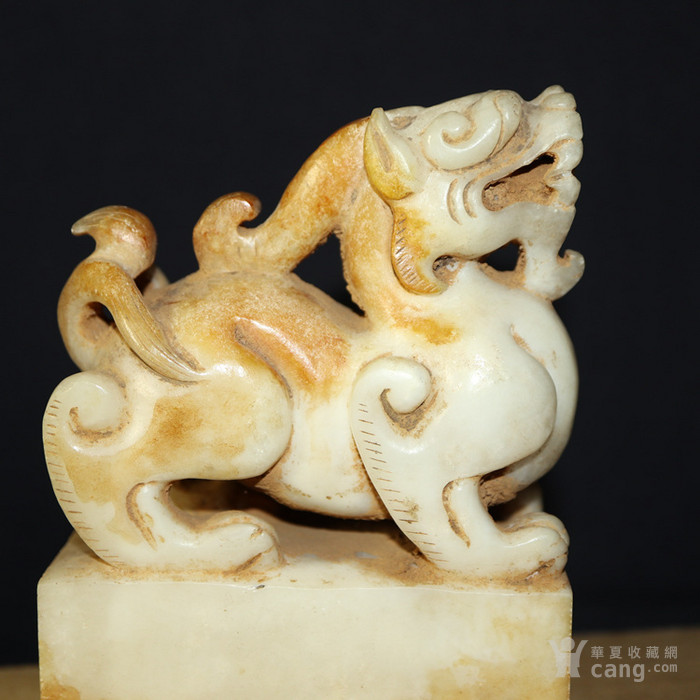 老和田玉白玉貔貅钮印章