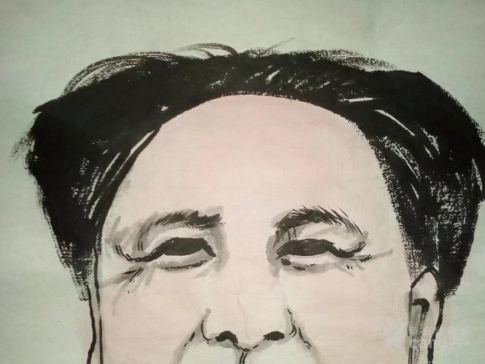 保证纯手绘绘画人物画国画伟人*主席画像,有背面照片参考