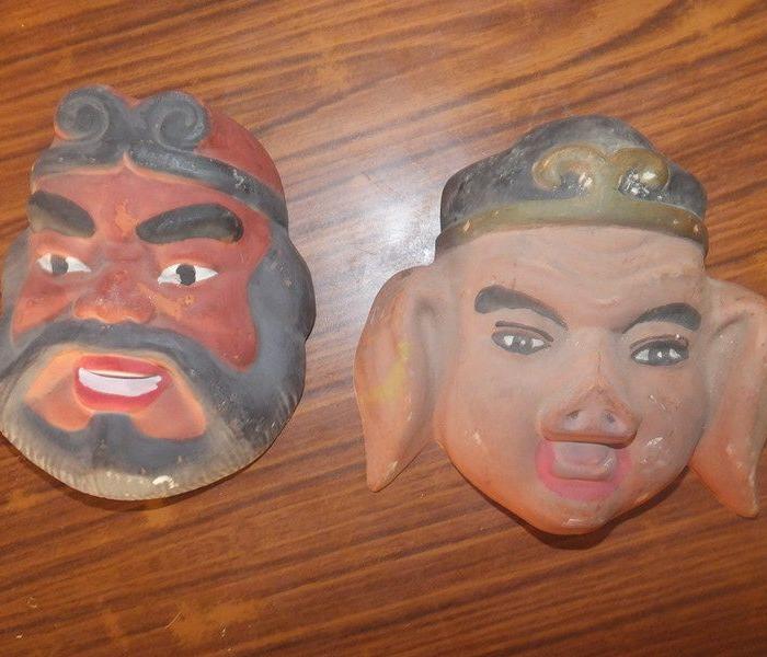 陶制西游记人物头像两组