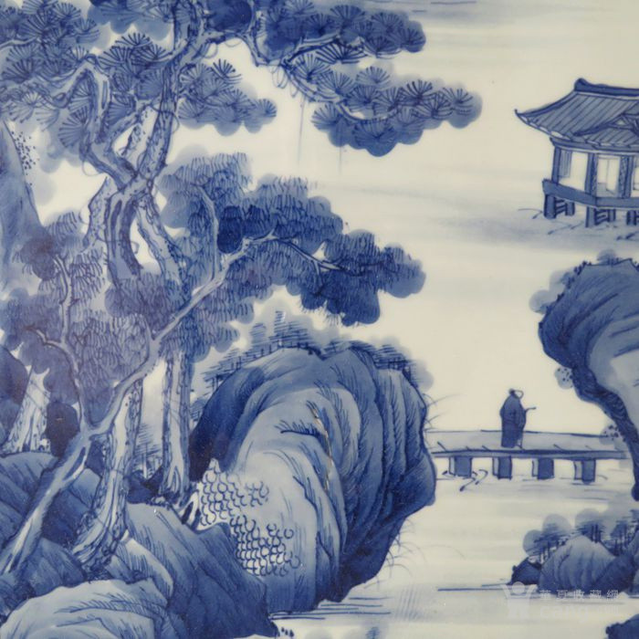 王步青花山水瓷板画_王步青花山水瓷板画价格_王步_藏