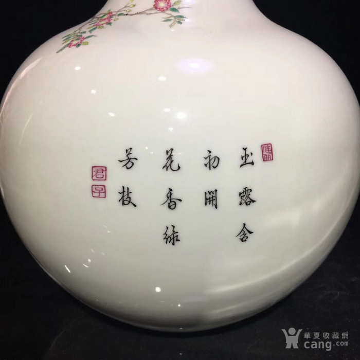 清雍正珐琅彩喜鹊闹梅天球瓶