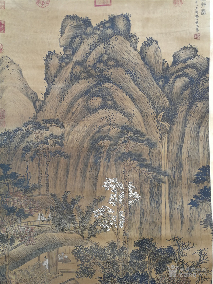 元代画家王蒙山水作品立轴