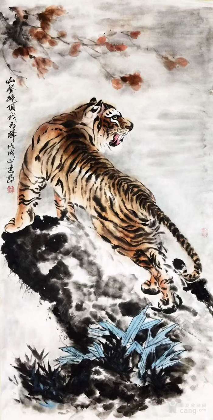 河南焦作艺双画廊书画家张正武作品虎上山虎下山虎