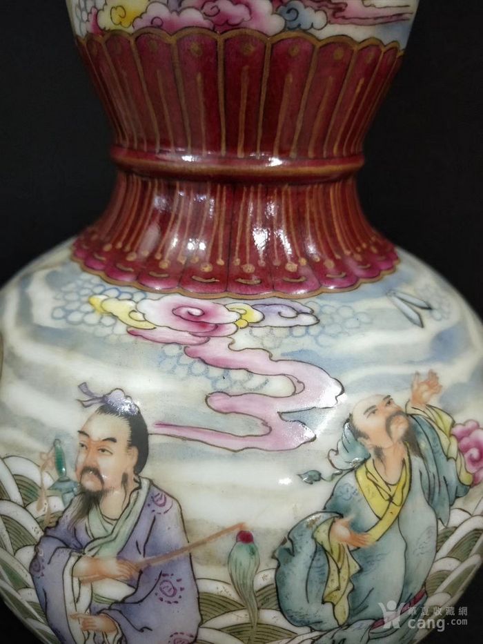 清乾隆粉彩八仙过海图葫芦娃瓶_脾气网 清乾隆粉彩八仙过海图葫芦娃瓶