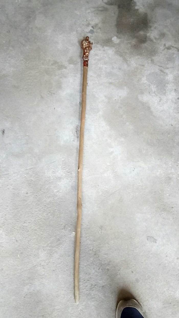 寿星根雕拐杖