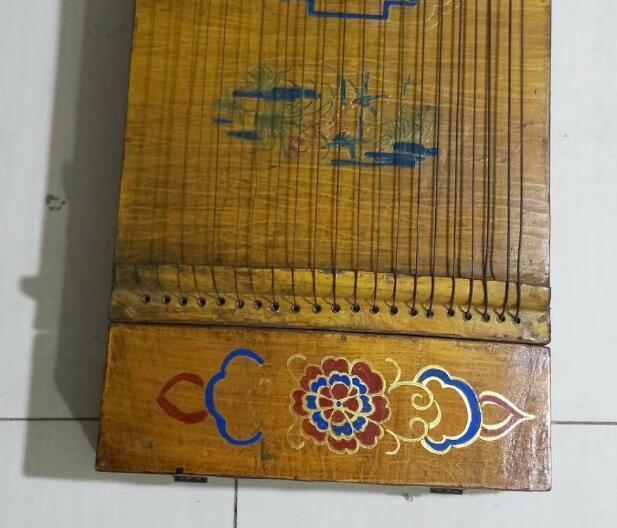 收来的漆器古筝 老漆器21根弦古筝 中国的传统