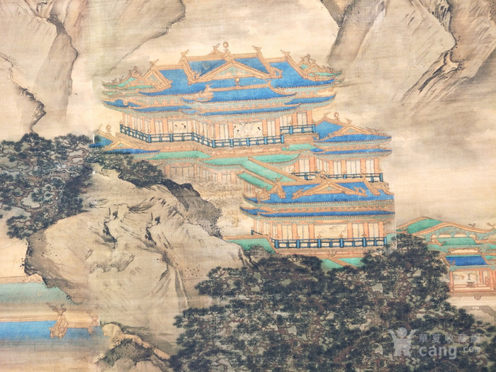 清代神仙宫殿长卷绢画一幅