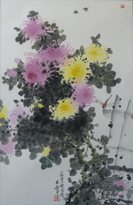 朝鲜画 赵元豆 花团锦簇
