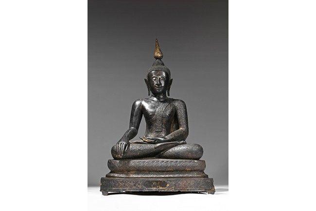 十四世纪 泰国素可泰王朝 大型铜释迦摩尼佛