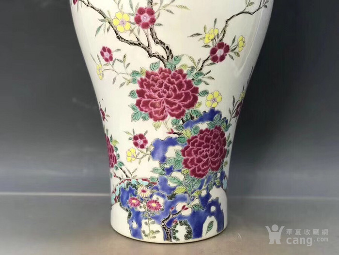 清雍正粉彩花卉纹梅瓶33.5x24