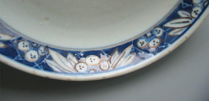 晚清第一家民用企业轮船招商局定制青花花卉描