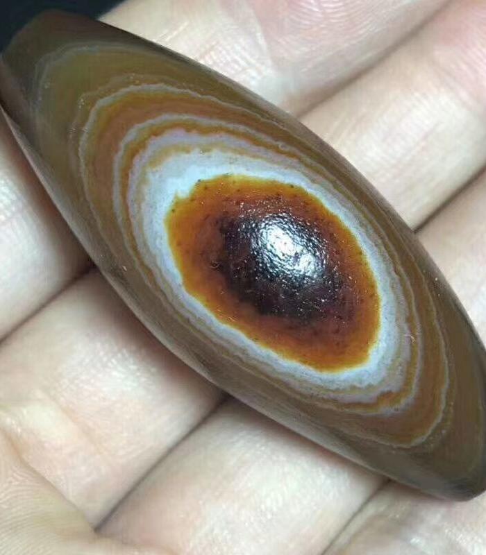 尼泊尔回流九页石岩天眼石一眼天珠