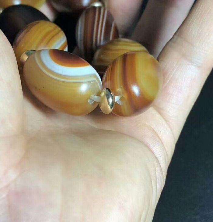 尼泊尔回流九页石岩天眼石一眼天珠手串