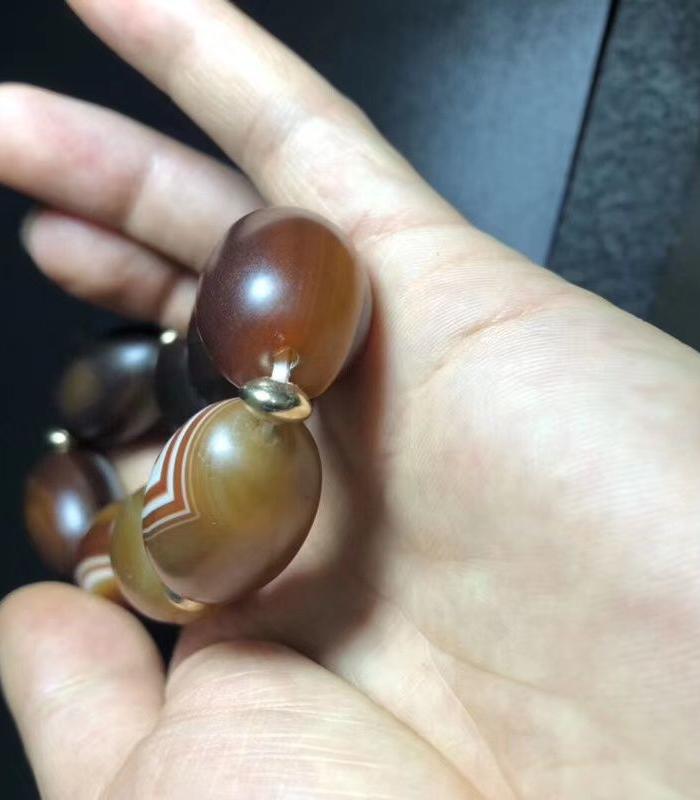 尼泊尔回流九页石岩天眼石一眼天珠手串