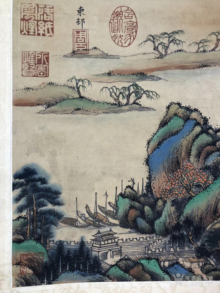 明代周臣画家山水画一副,画工精细
