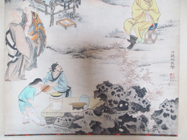 清代名家画作丁观鹏画历史故事僧侣典故图
