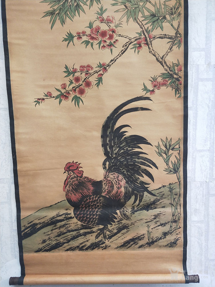 古玩名家书画字画绘画装饰画挂画成品画中堂画锦鸡图