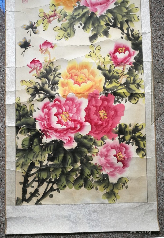 陈桂芳真迹 立轴牡丹
