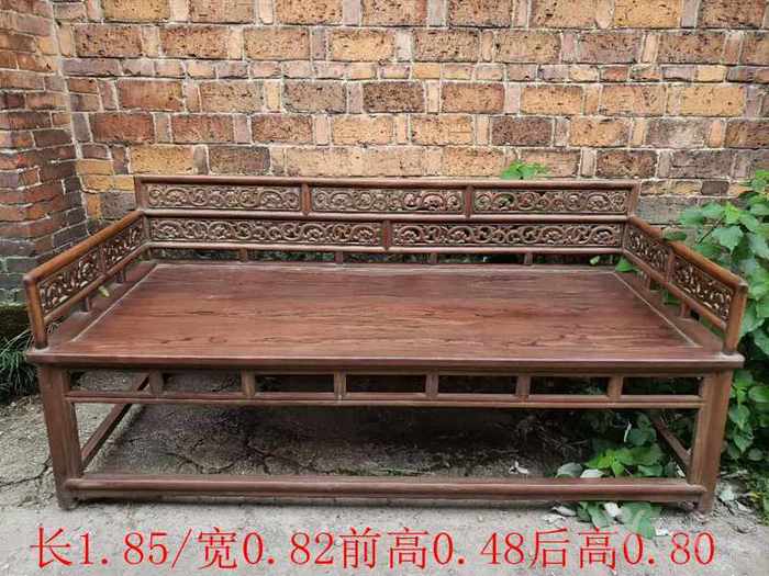 黄花梨镂空罗汉床