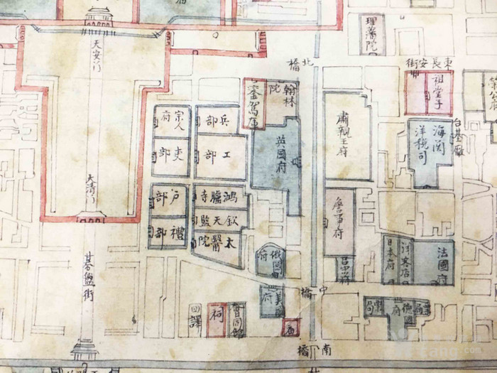 1887年彩色大幅北京全图